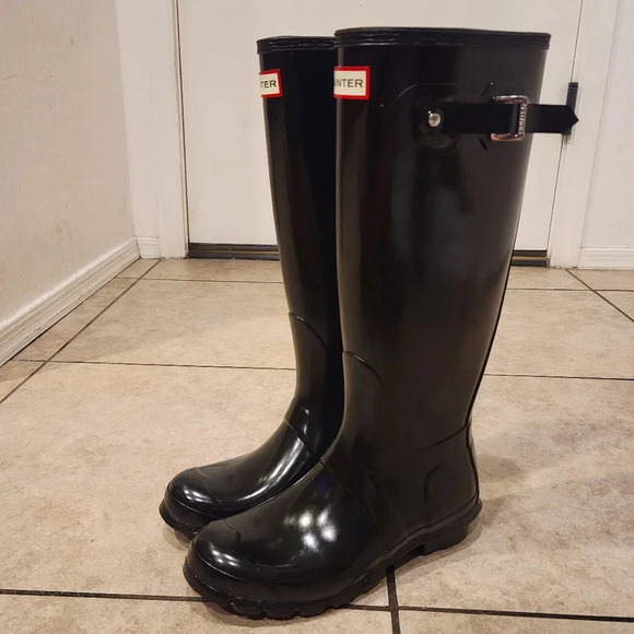 Hunter Original Tall Glossy Boots - Size 7 - Picture 3 of 9